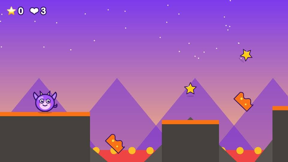 Luna's Volcano Jump, a game made with Matari