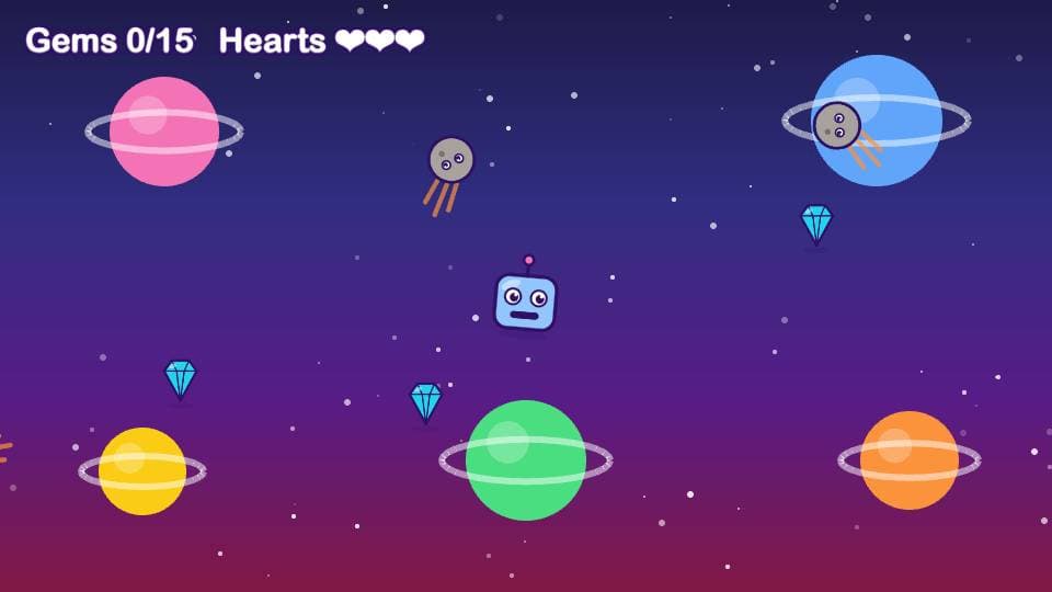 Robo's Gem Galaxy, a game made with Matari